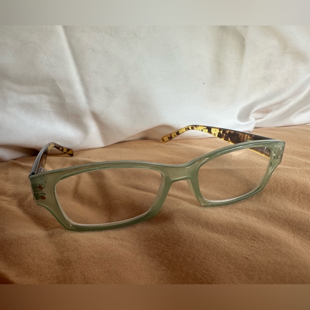 Peepers Green Eyeglasses with Tortoise Shell Arms